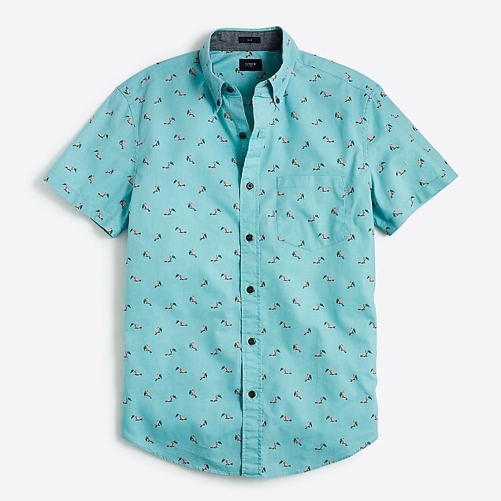 J Crew Men's Shirt Sleeve patterned button up